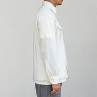 WEARLNESS/Double Pocket Wool Shirt/White