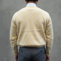 WEARLNESS/Gradation Argyle Knit/Yellow