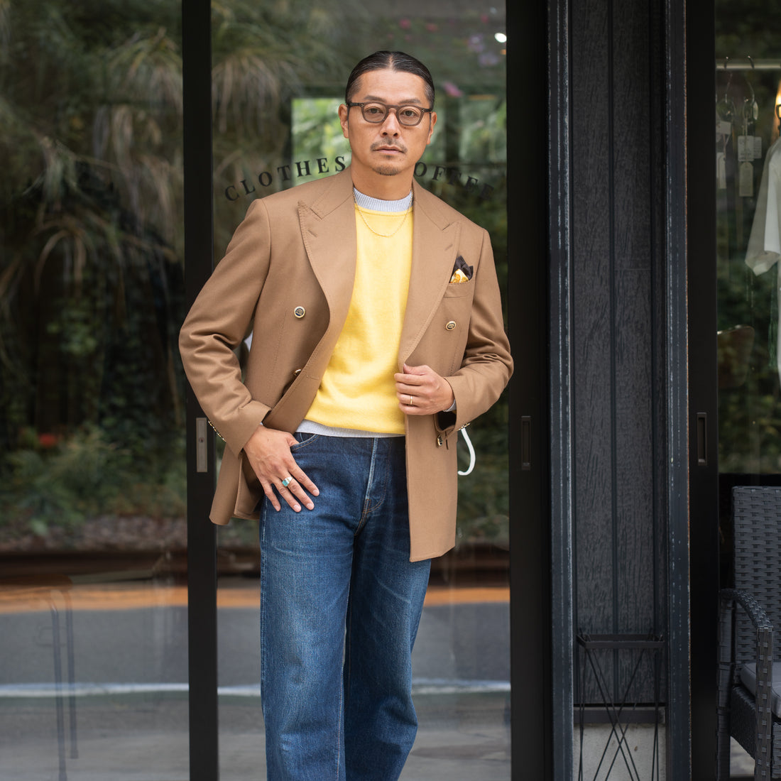 WEARLNESS/Camel Flannel Blazer/V.B.C. FLANNEL