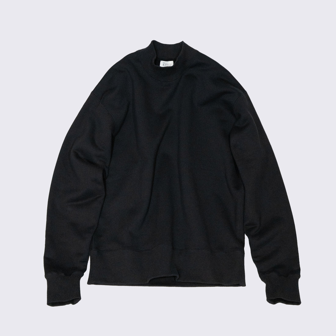 WEARLNESS/Cotton Silk Mock Neck Sweat/Black