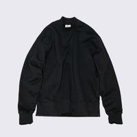 WEARLNESS/Cotton Silk Mock Neck Sweat/Black