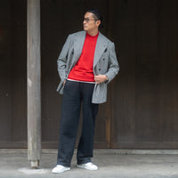 WEARLNESS/Cotton Silk Sweat Trousers/Black