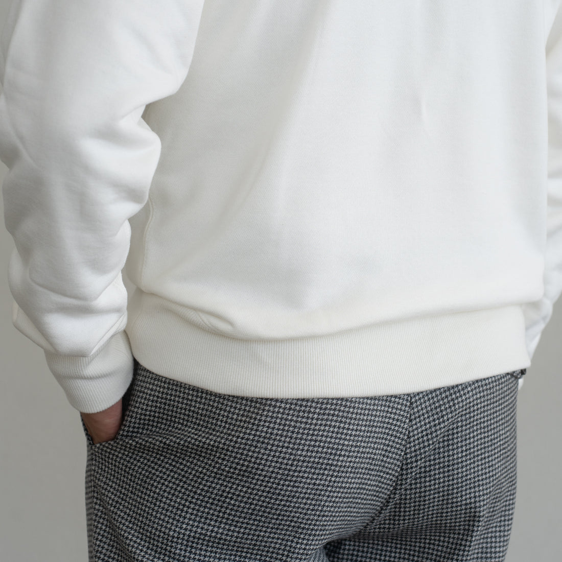 WEARLNESS/Cotton Silk Mock Neck Sweat/White