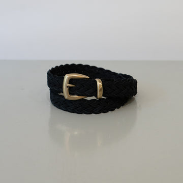 ALBERTO LUTI/Suede Mesh Belt/Black