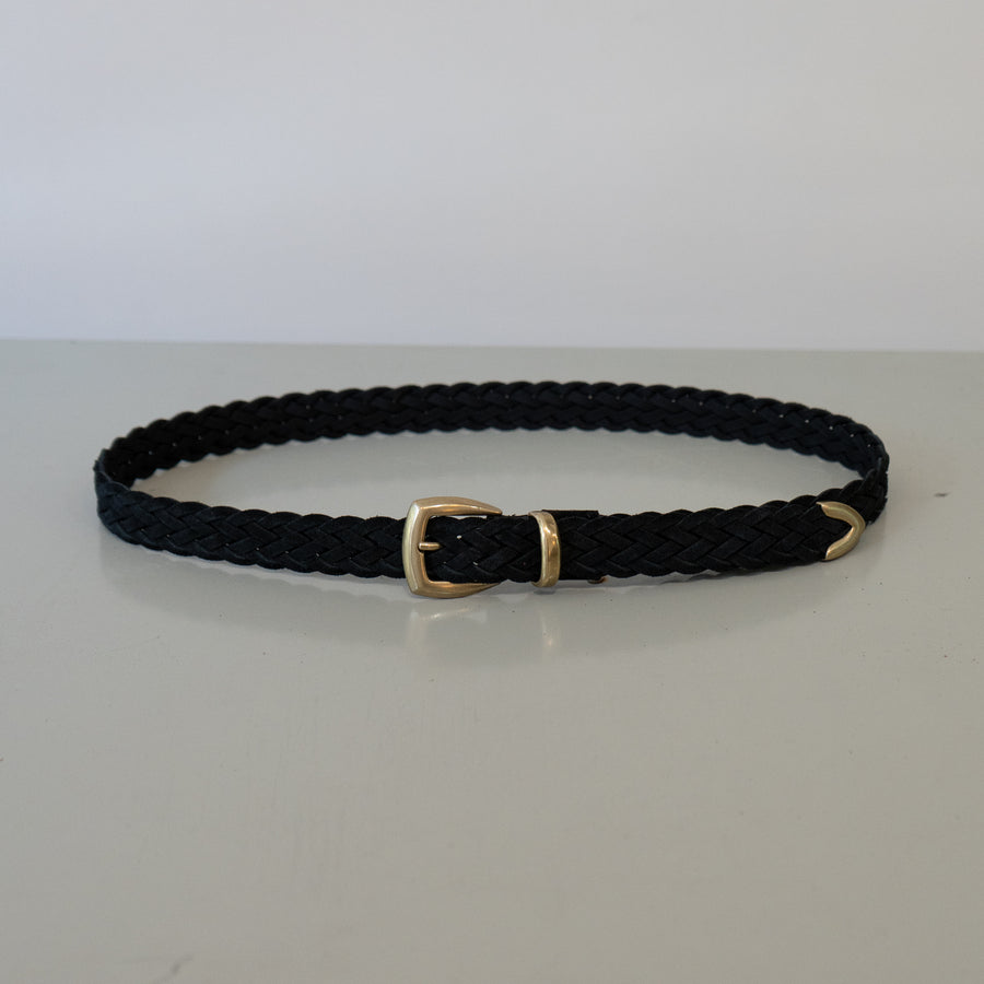ALBERTO LUTI/Suede Mesh Belt/Black