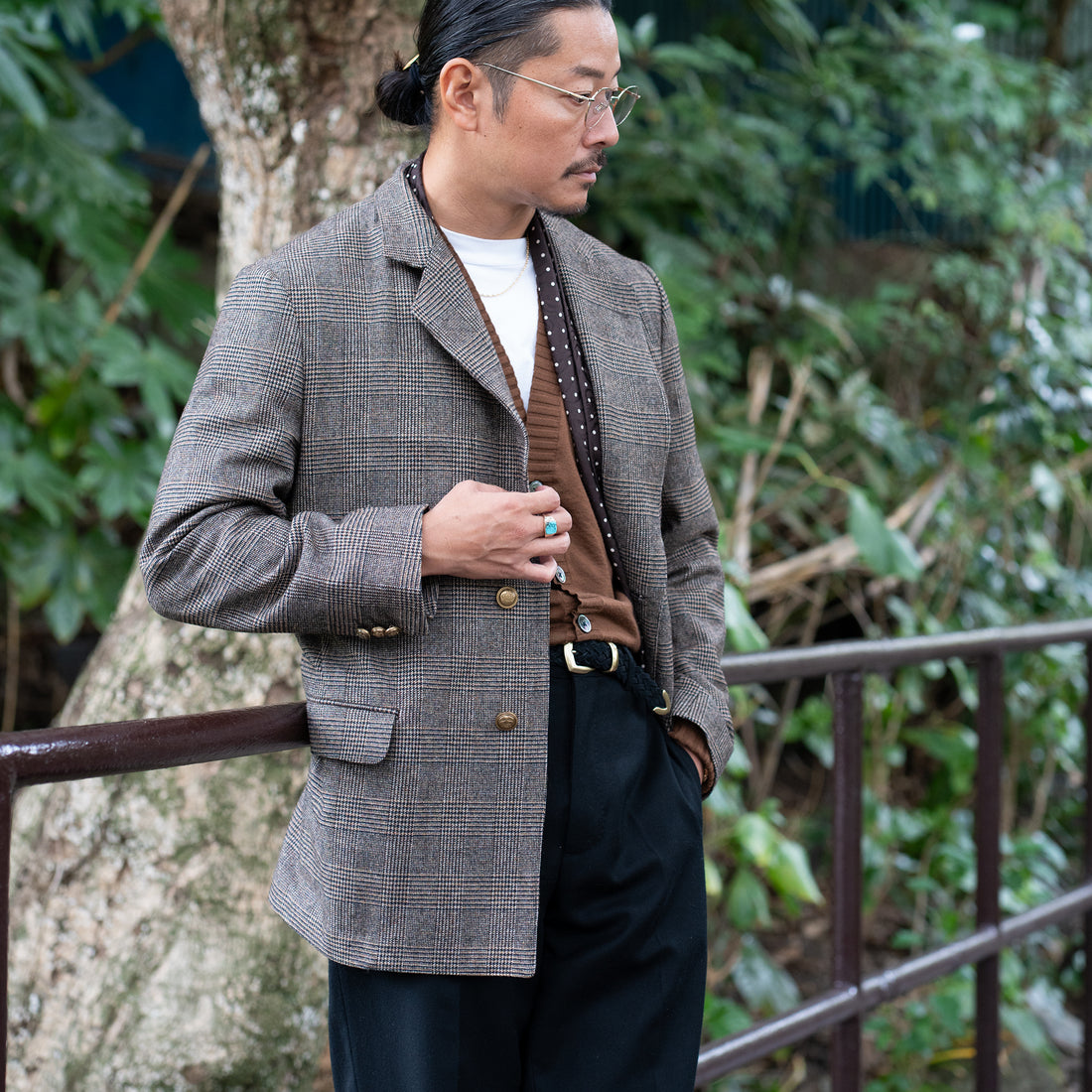 ALBERTO LUTI/Suede Mesh Belt/Black