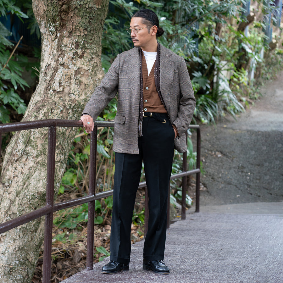 ALBERTO LUTI/Suede Mesh Belt/Black