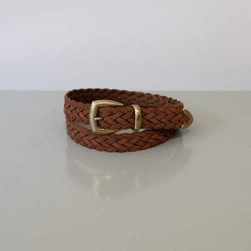 ALBERTO LUTI/Suede Mesh Belt/Brown