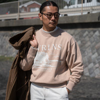 EARLNESS 稲村ガ崎1周年記念スウェット ベージュ ホワイトプリント