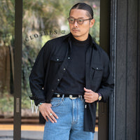WEARLNESS/Double Pocket Wool Shirt/Black