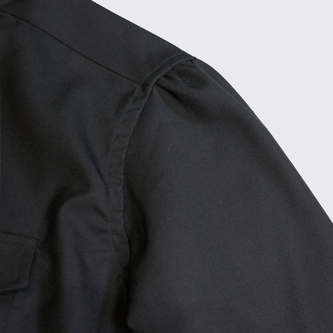 WEARLNESS/Double Pocket Wool Shirt/Black