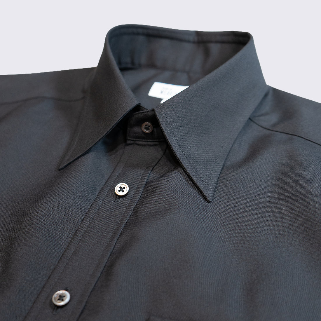 WEARLNESS/Double Pocket Wool Shirt/Black