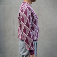 WEARLNESS/Gradation Argyle Knit/Bordeaux