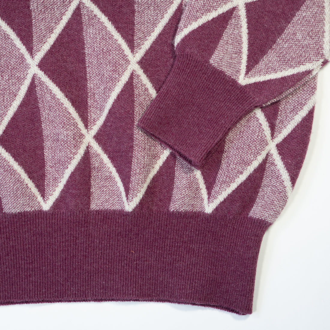 WEARLNESS/Gradation Argyle Knit/Bordeaux