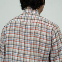 【Order】WEARLNESS/Long point regular collar shirt/Albini Linen Check