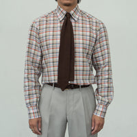 【Order】WEARLNESS/Long point regular collar shirt/Albini Linen Check