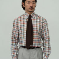 【Order】WEARLNESS/Long point regular collar shirt/Albini Linen Check