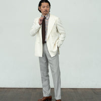 【Order】WEARLNESS/Long point regular collar shirt/Albini Linen Check