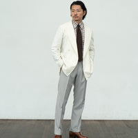 【Order】WEARLNESS/Long point regular collar shirt/Albini Linen Check