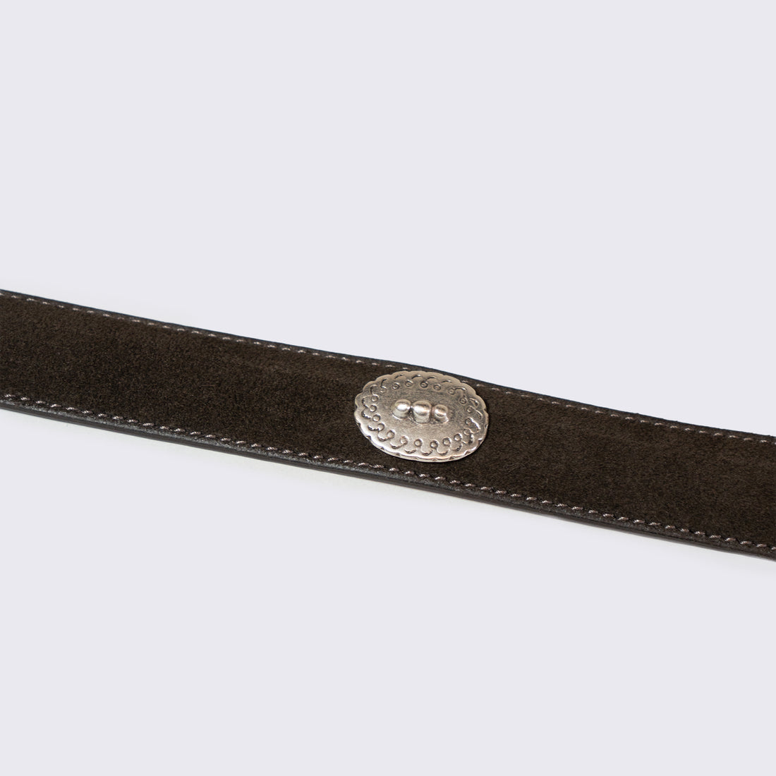 ALBERTO LUTI/Suede Concho Belt/Dark Brown