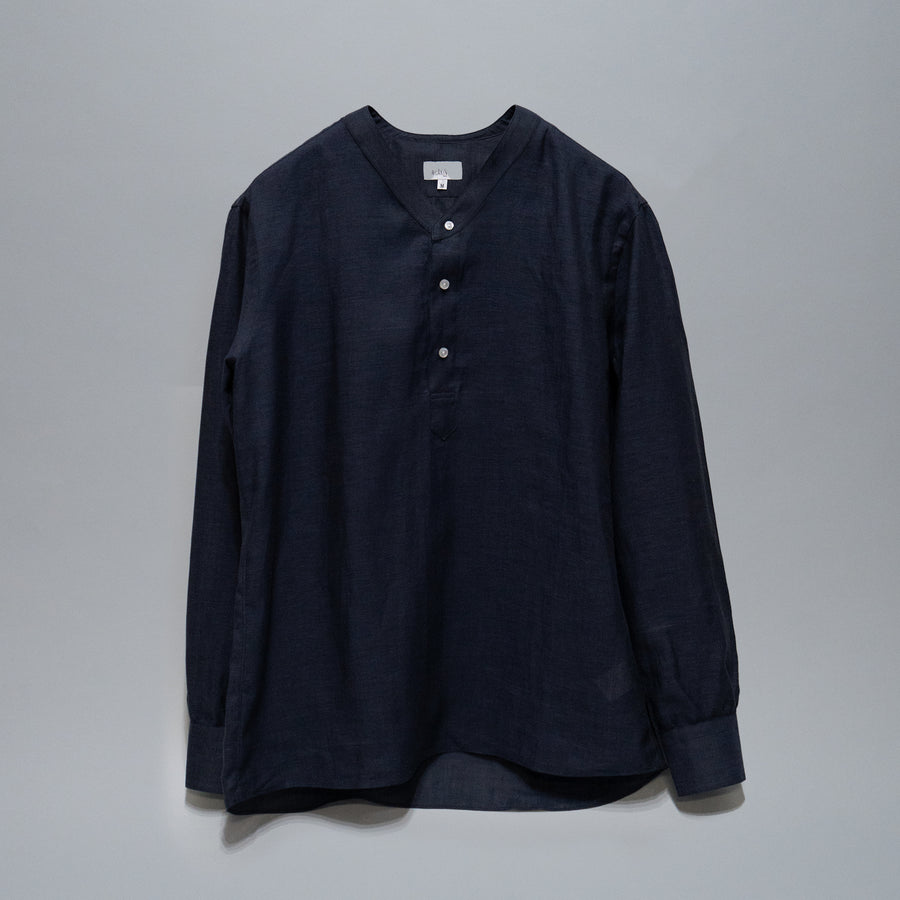 【先行販売】WEARLNESS/Linen Sleeping Shirts/Navy