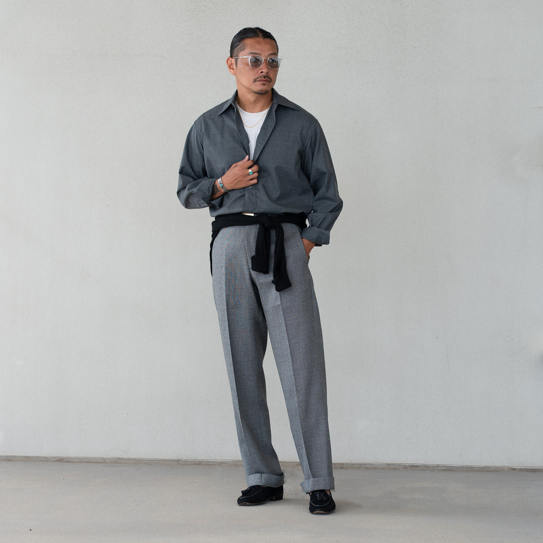 BERWICH/LUCANO LONG/High twist Wool Grey
