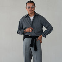 BERWICH/LUCANO LONG/High twist Wool Grey