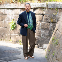 SEVEN FOLD/Paisley Print Scarf/Kelly green