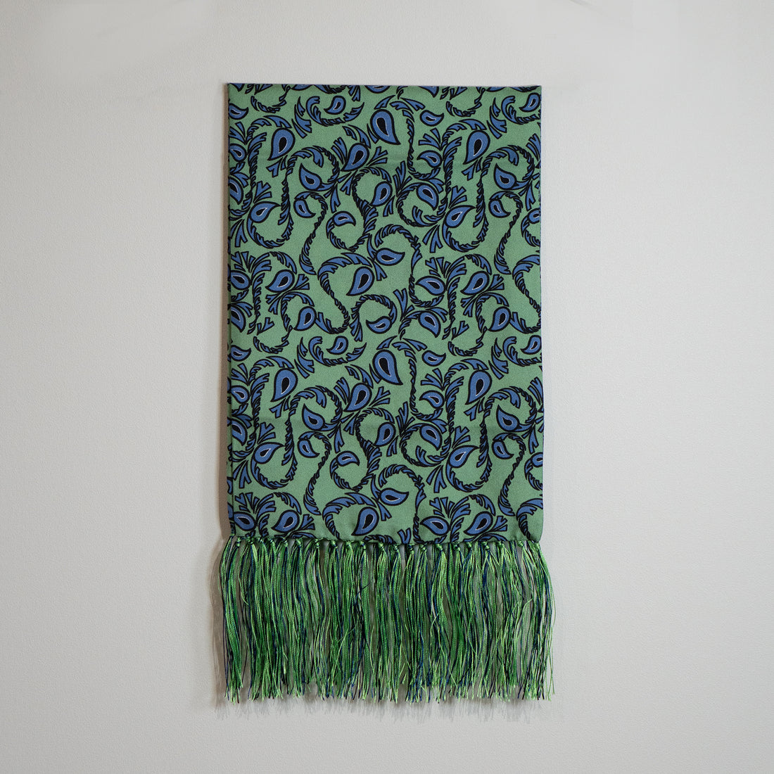 SEVEN FOLD/Paisley Print Scarf/Kelly green