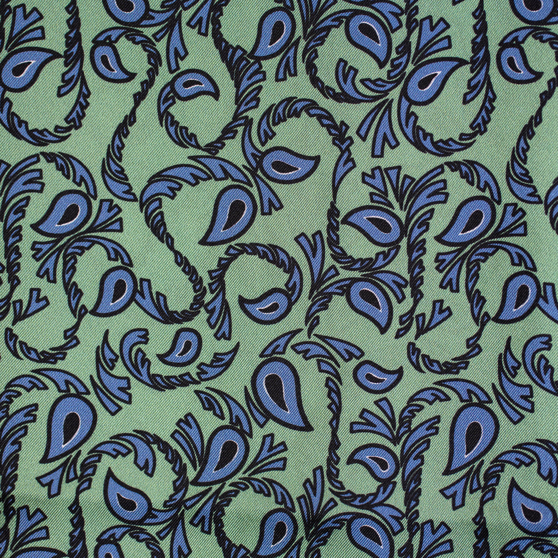 SEVEN FOLD/Paisley Print Scarf/Kelly green