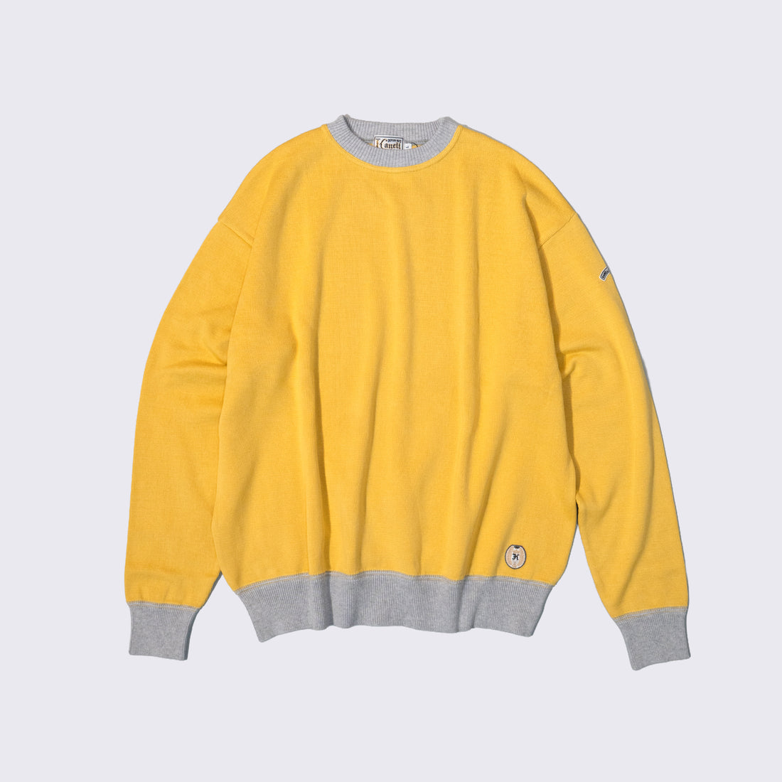 KANELL LE B-A-BA Bicolor Cotton Knit イエロー×グレー