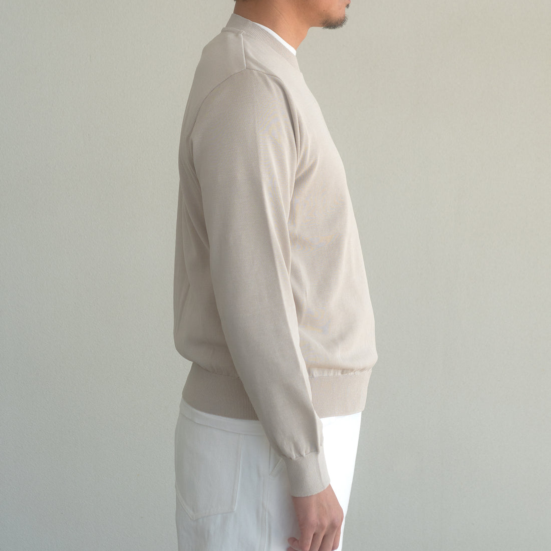 WEARLNESS/Standard Crew-Neck Knit/SAND