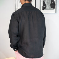 WEARLNESS/Classic Linen Shirt/Black