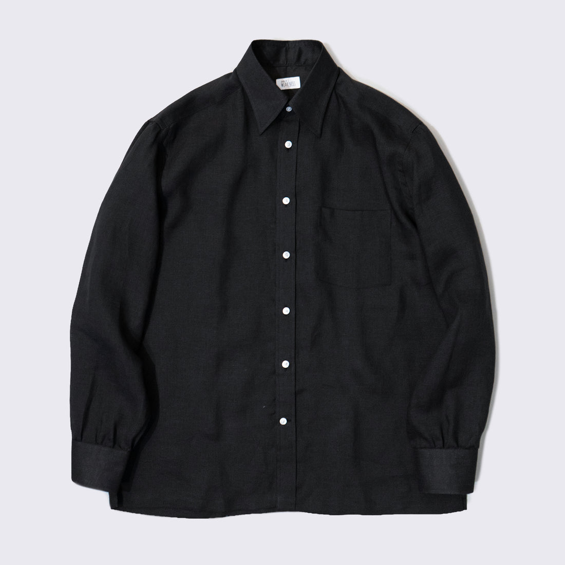 WEARLNESS/Classic Linen Shirt/Black