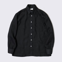 WEARLNESS/Classic Linen Shirt/Black