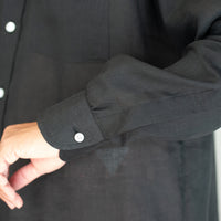 WEARLNESS/Classic Linen Shirt/Black