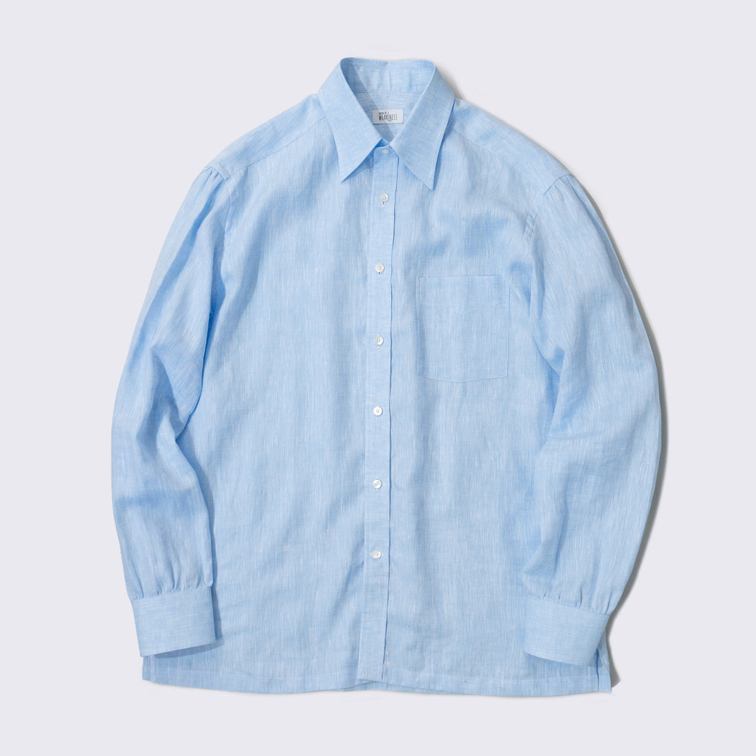 WEARLNESS/Classic Linen Shirt /Sax Blue