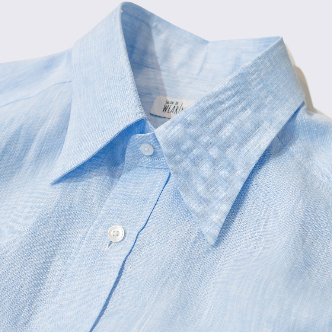 WEARLNESS/Classic Linen Shirt /Sax Blue