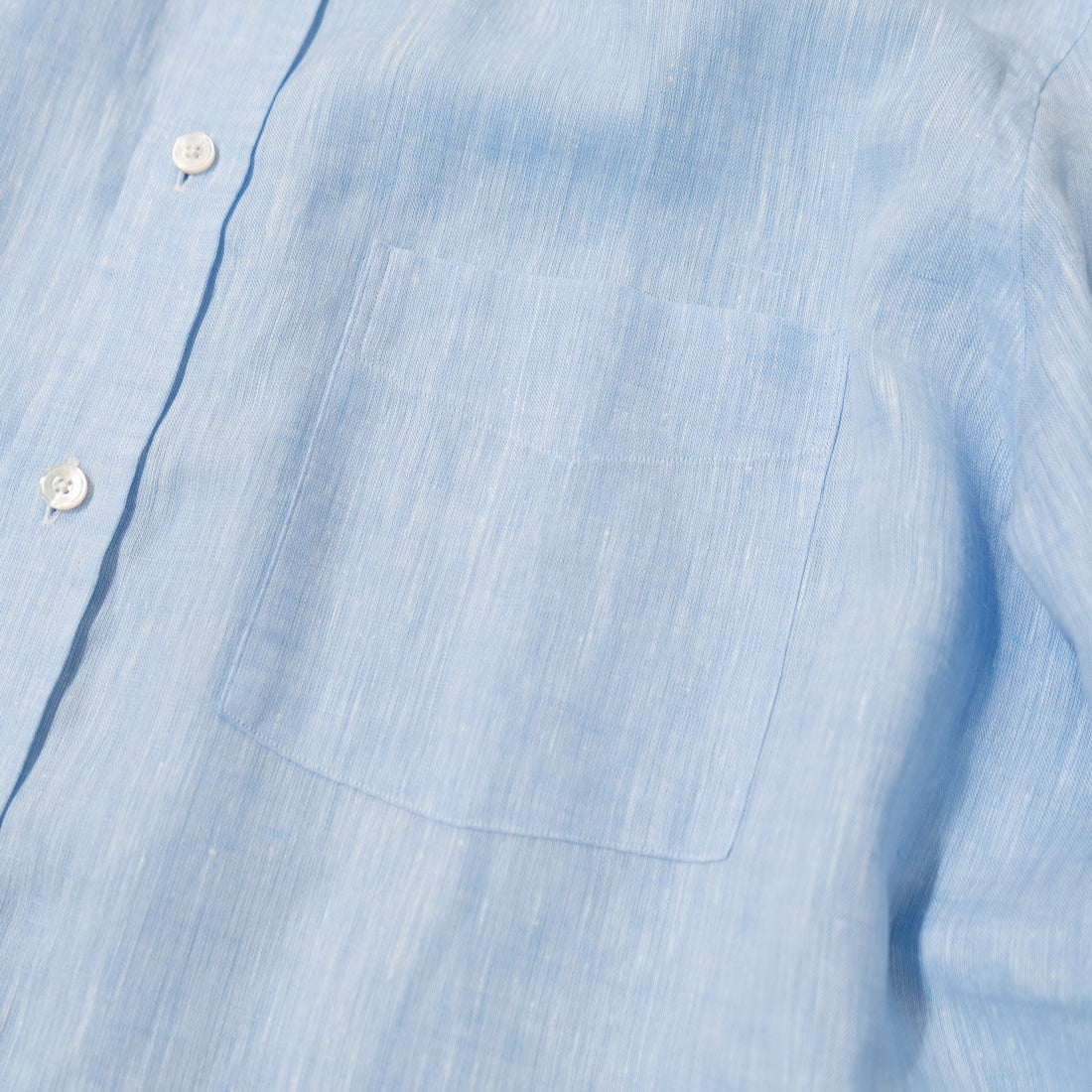 WEARLNESS/Classic Linen Shirt /Sax Blue