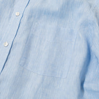 WEARLNESS/Classic Linen Shirt /Sax Blue