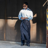 WEARLNESS/Classic Linen Shirt /Sax Blue
