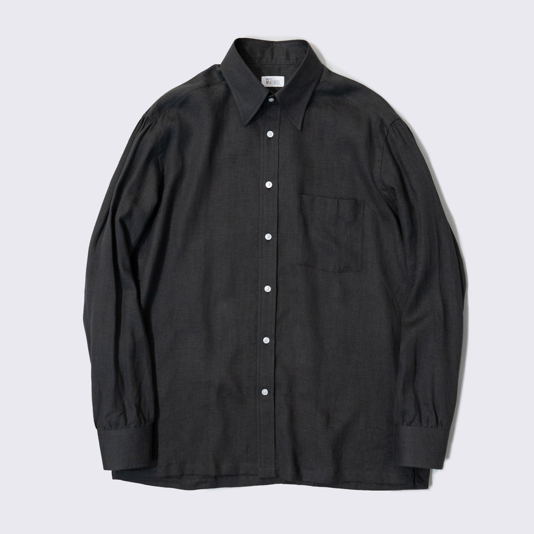 WEARLNESS/Classic Linen Shirt /Dark Green