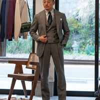 【Order】WEARLNESS/Long point regular collar shirt/Oxford Stripe Blue