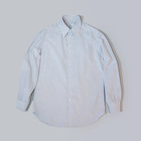 【Order】WEARLNESS/Long point regular collar shirt/Oxford Stripe Blue