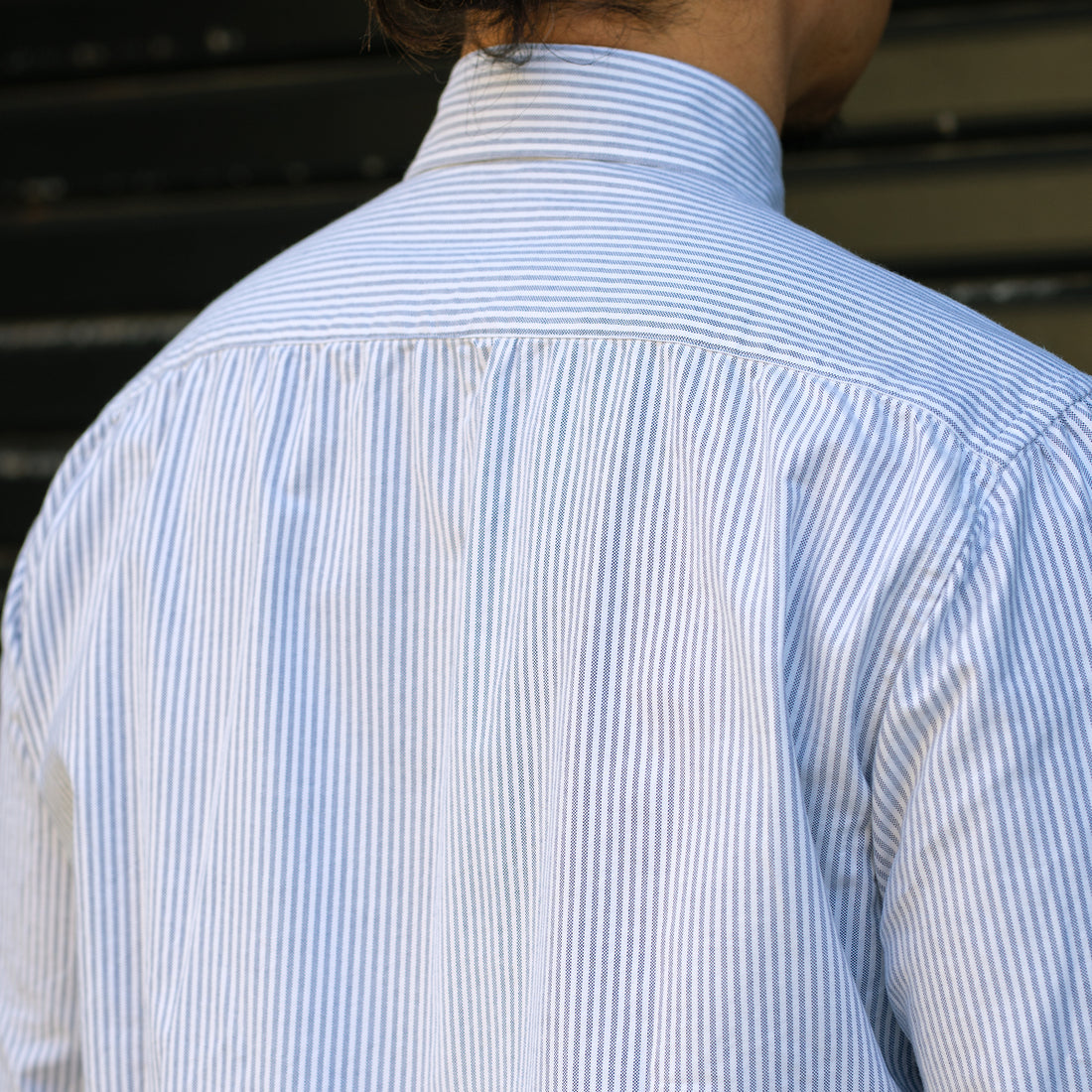 【Order】WEARLNESS/Long point regular collar shirt/Oxford Stripe Blue