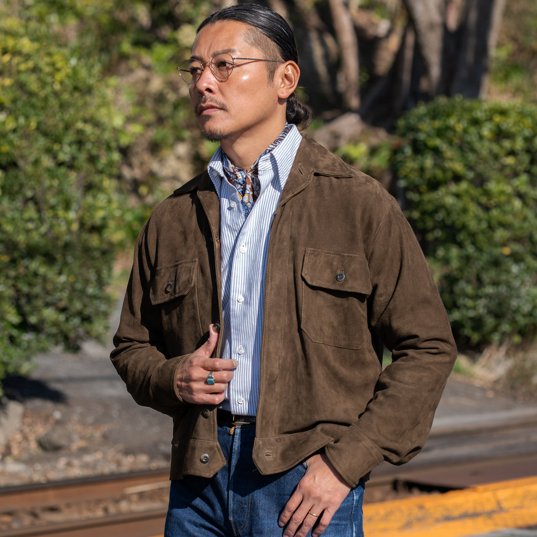 【Order】WEARLNESS/Long point regular collar shirt/Oxford Stripe Blue