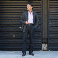 【Order】WEARLNESS/Long point regular collar shirt/Oxford Stripe Red