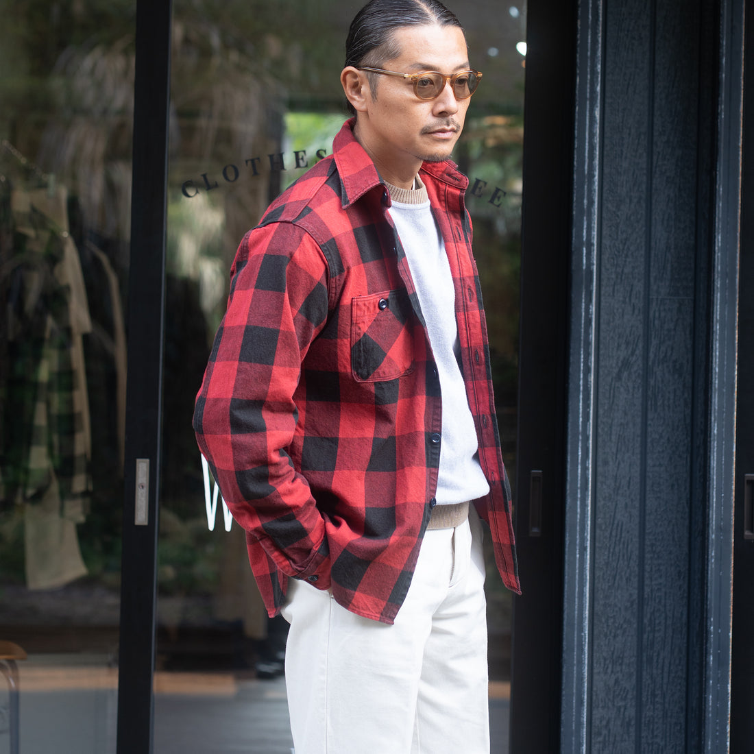 FAR EAST MANUFACTURING/Buffalo Plaid Work Shirts/Red