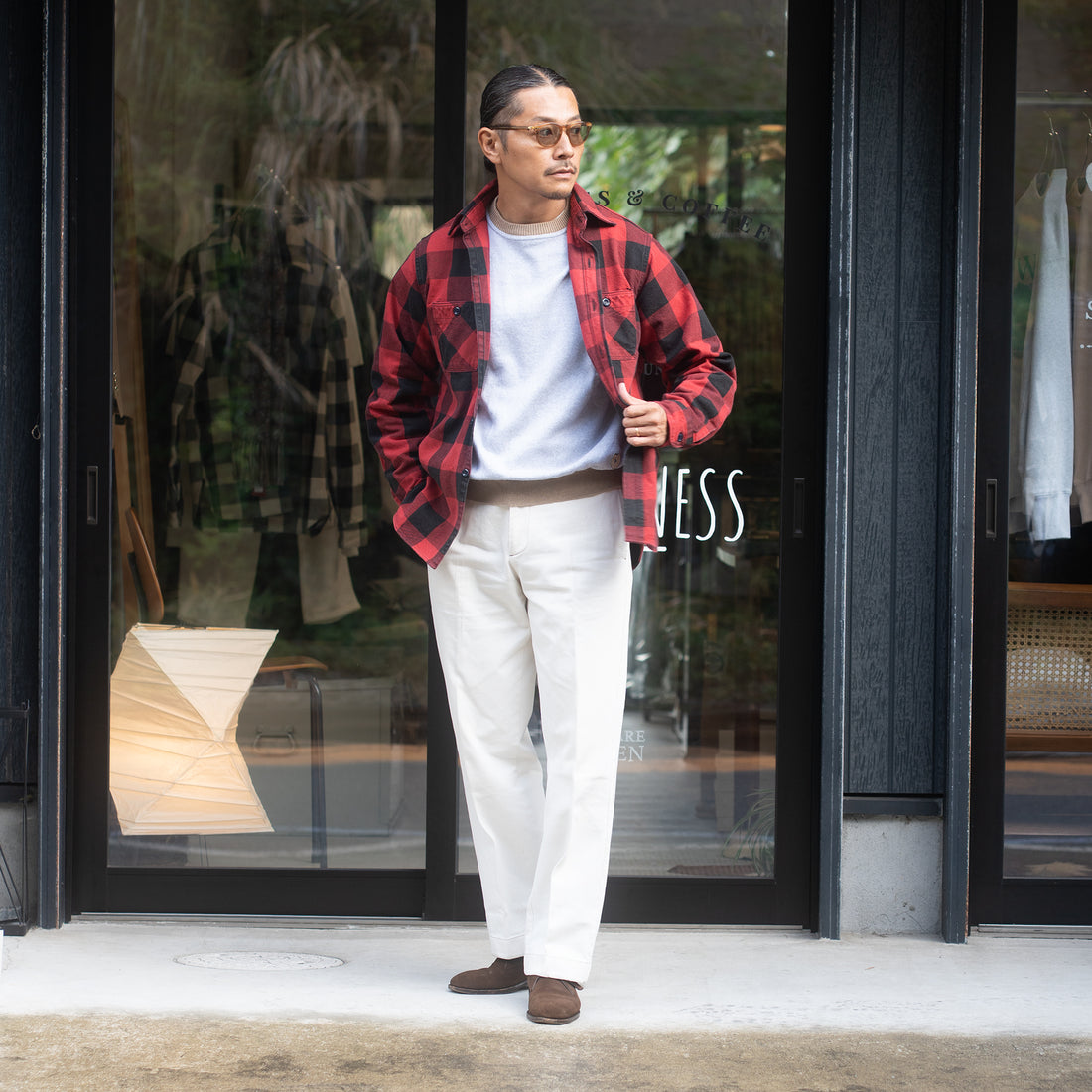 FAR EAST MANUFACTURING/Buffalo Plaid Work Shirts/Red
