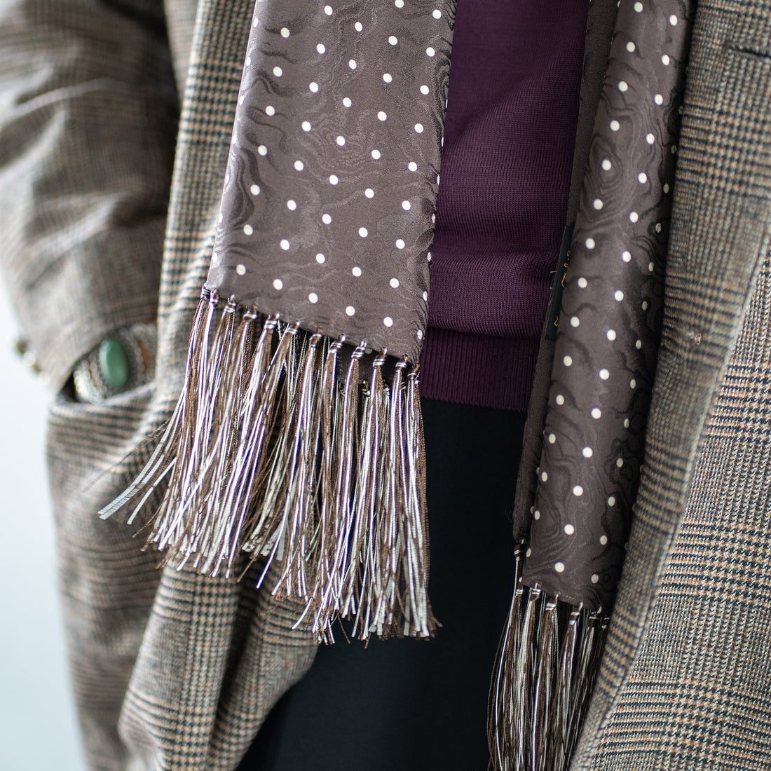 SEVEN FOLD Geometric & Dot Scarf